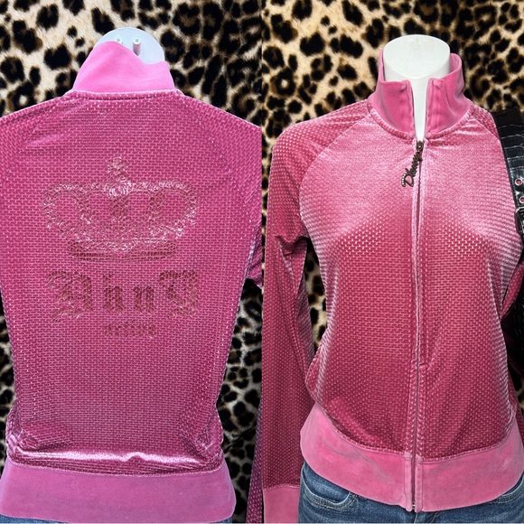 🎀Y2K mcbling 2000s DKNY track jacket zip up🐾 - Picture 1 of 5